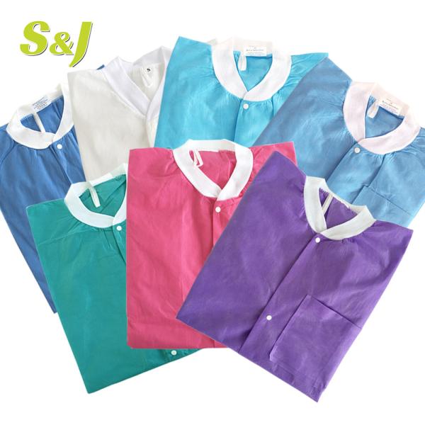 Cheap Non-Woven Coat Disposable SMS Lab Jacket High Qulity Dental Clothes Purple Medical Coat