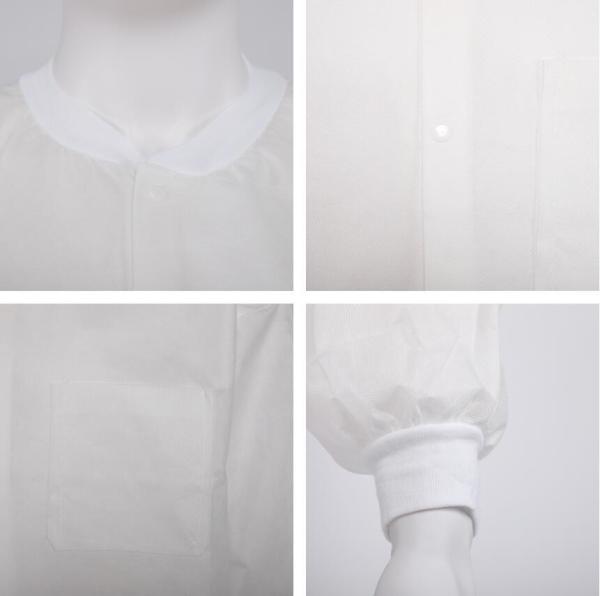 S&J Factory Price Lab Coat Waterproof Non Woven Disposable Lab Coat Hospital Nursing Disposable Gown