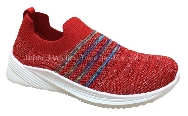 New Style Women′s Fashion Shoes Flyknit Shoes Suede Leather Sneaker Shoes Sport Shoes Walking Jogging Running Shoes Casual Shoes Ladies Shoes Injection Shoes