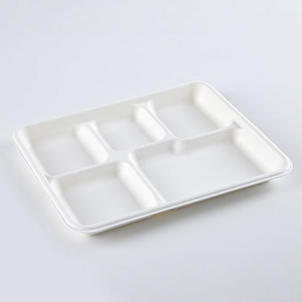 Eco Friendly 5c Biodegradable Disposable Tray Sugarcane Bagasse Products Compostable