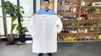 S&J OEM Wholesale Nonwoven White Medical PP Cheap Disposable Surgery Lab Coats with Pockets