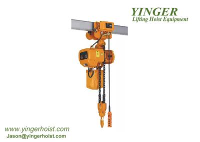 Inverter Controlling Hoist Lifting Equipment , Electric Hoist Trolley Fixed Hook Design 1.5 ton electric chain hoist