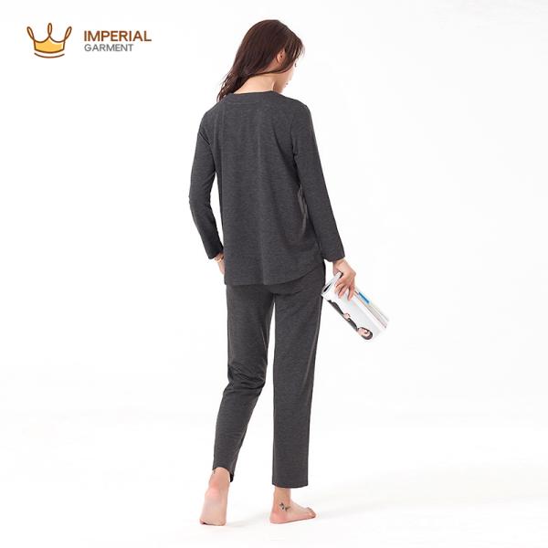 High Quality Women's Sleepwear Pajama Set Rayon Polyester Spandex Baby French Terry Plus Size