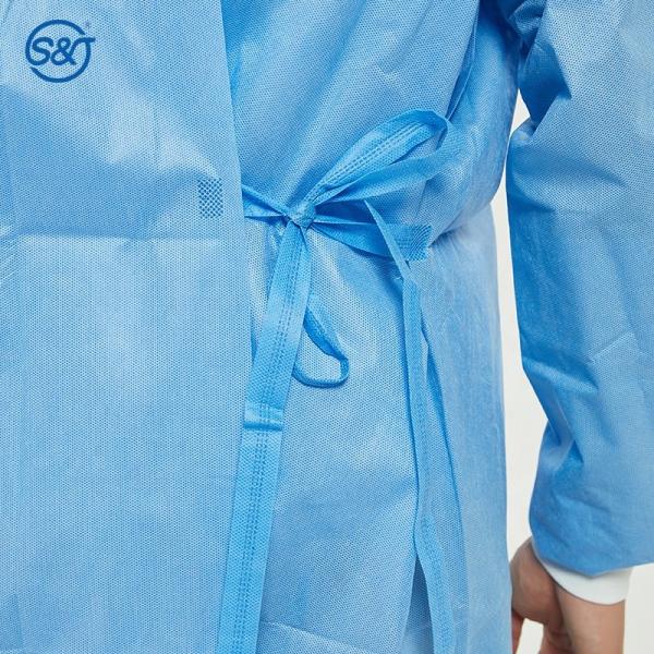 Disposable Reinforced Ultrasonic Sewing SMS Waterproof Uniform Long-sleeved Medical Clothing Non Woven Level 4 Surgical Gown CE