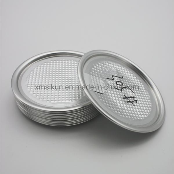 305# Aluminum Wide Mouth Canning Lids , Round Pull Ring Plastic Jars With Lids