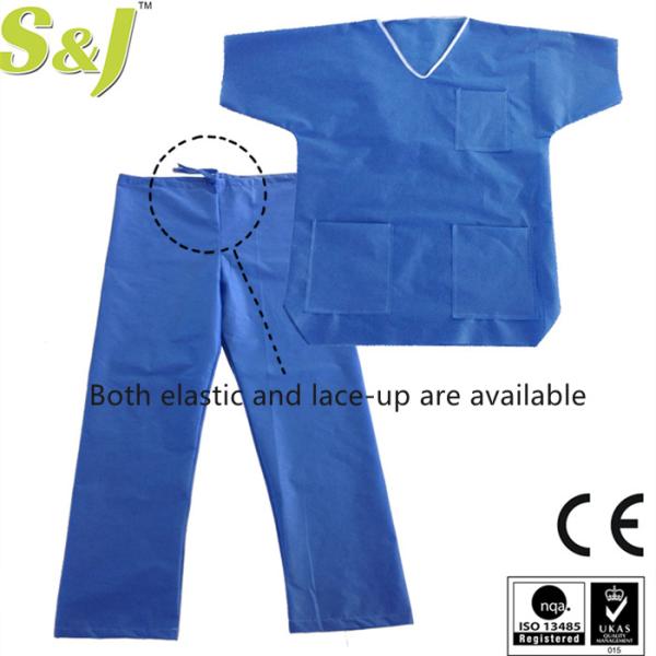 Sterilized Surgeon Scrub Suit Non Woven Dental Scrub Suit 3 Layer SMS Material