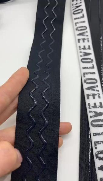 Custom Waterproof Eco-Friendly Nylon Coated Anti Slip Band Silicone Elastic Gripper Webbing Tape for Swimming Cloth