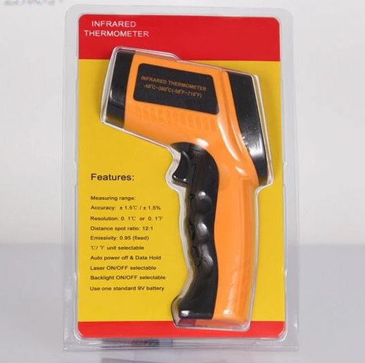WH380 LCD Digital -50 To 380 Degree Non-contact industrial high temperature thermometer gun