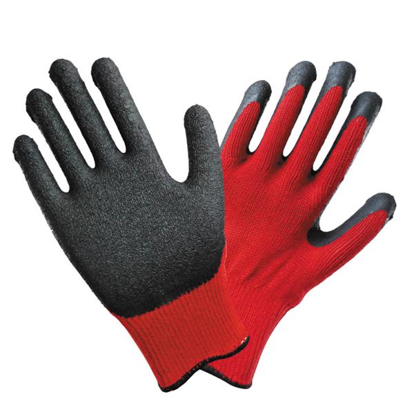 10Gauge 5Yarn(21S) Cotton Liner Latex Crinkle Palm Coated Work Gloves
