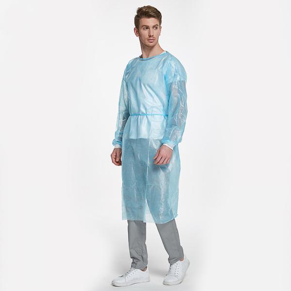 S&J PP Non-woven Disposable 15g Lightweight Visitor Gown CE Far Infrared Disposable Medical Isolation Gown