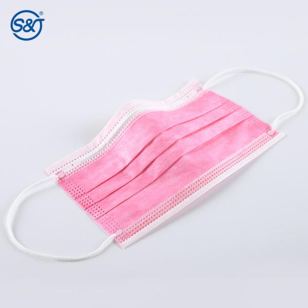 S&J disposable medical surgical face mask 3-ply non woven protective colorful medical surgical face mask