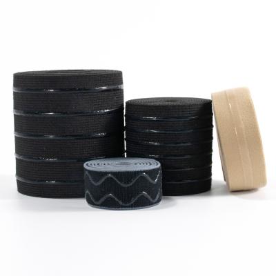 Custom Waterproof Eco-Friendly Nylon Coated Anti Slip Band Silicone Elastic Gripper Webbing Tape for Swimming Cloth