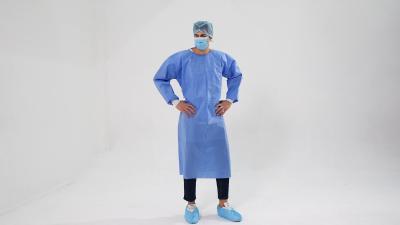 S&J Disposable Nonwoven SMS Surgical Gown Isolation Gown 3-Layer Laminated Lace Tied on Back One Piece EN 13795-1 Standard
