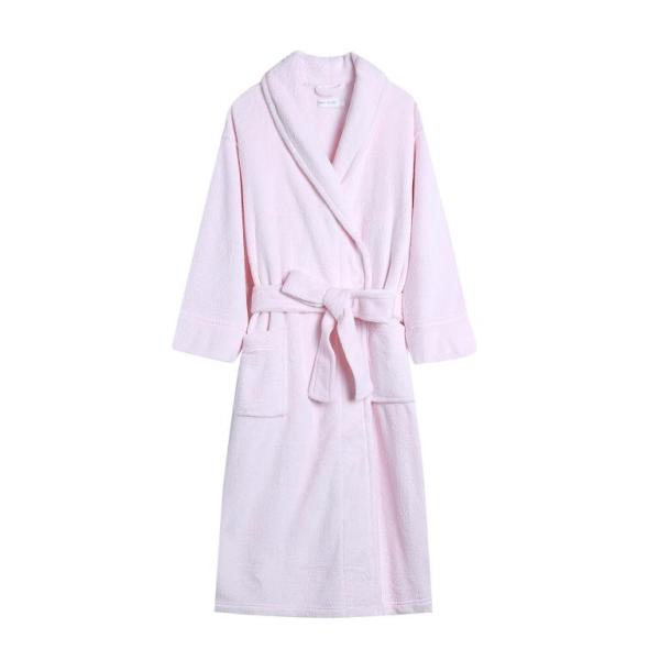 Women Super Soft Coral Fleece Bathrobe Pink For Home