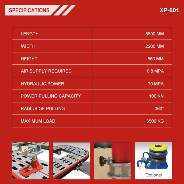 3500Kg Auto Body Repair Equipment Hydraulic 5600mmX2200mmX560mm