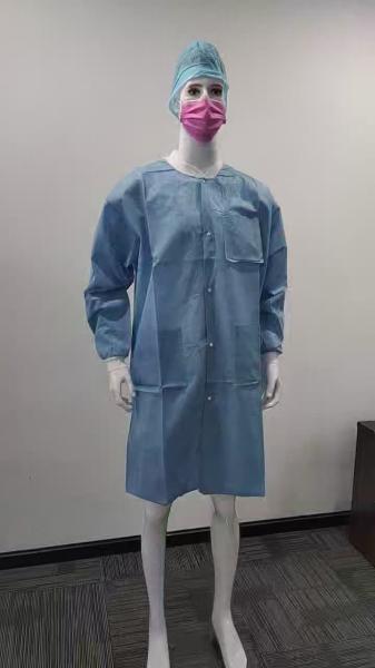 S&J High Performance custom color design SMS Disposable Lab Coat With Knit Cuffs and Collar