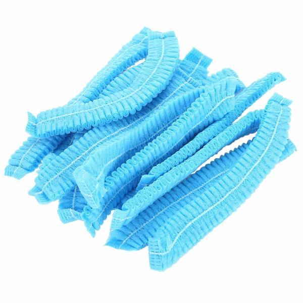 Elastic Band Disposable Non Woven Cap 24 Inch Blue Mob Cap