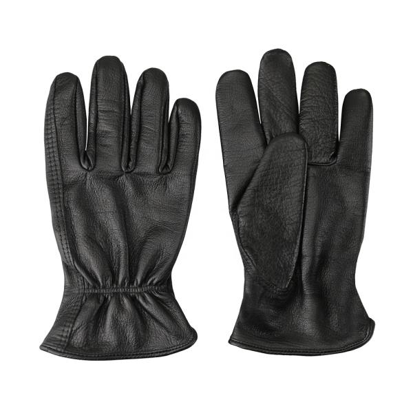 Hot sale black color genuine cowhide leather driver gloves