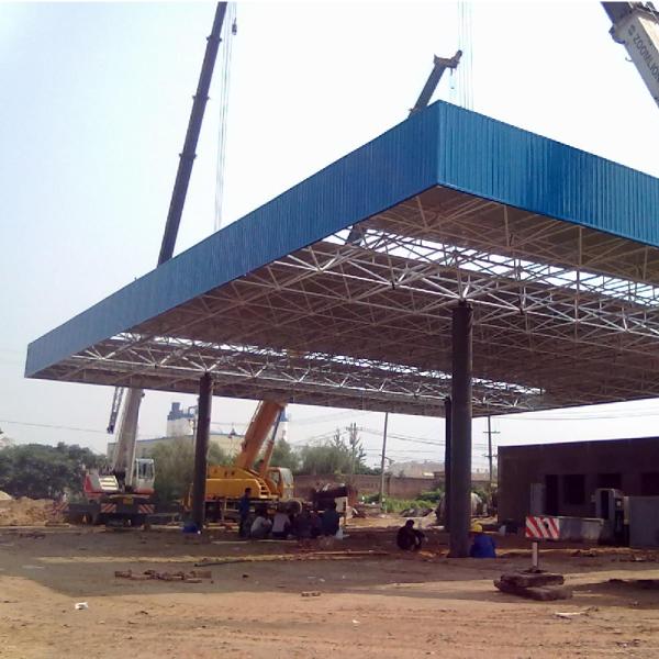 gas station advertising steel structure for petrol station canopies