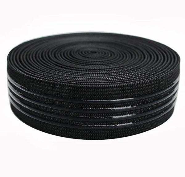 10/20/30mm transparent silicone non-slip elastic band black elastic rubber stretch band for sportswear swimwear Jersey