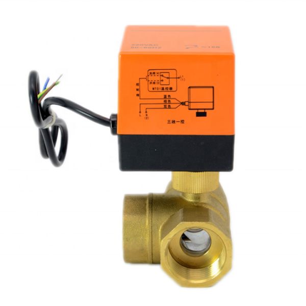 Air Conditioning Floor Heating Parts Electric Two Way Motorized Ball Valve Three Wire Two Control One Control