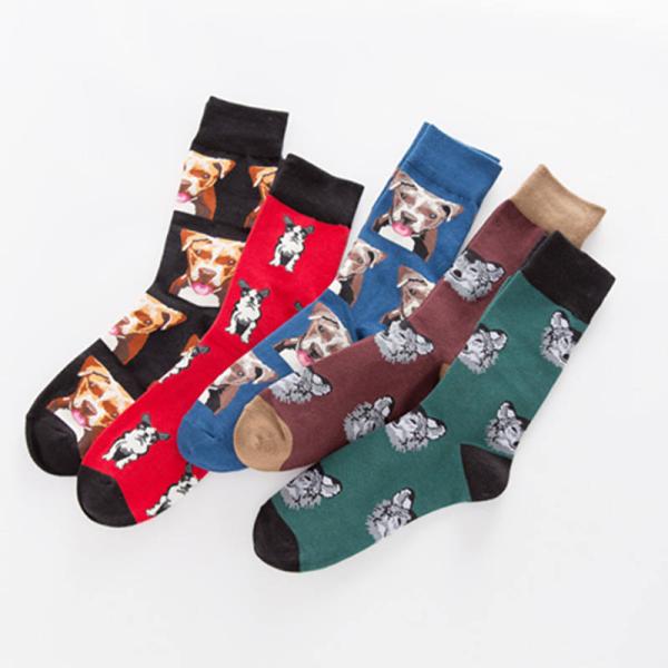 New Design Pet Socks Dogs Nice Men Wholesale Socks Fashion Mid Calf Plus Size Crew Socks