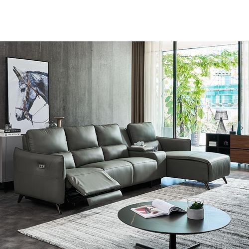 First Layer Cowhide Sofa Living Room Leather Art Intelligent Italian Furniture Corner Sofa Combination