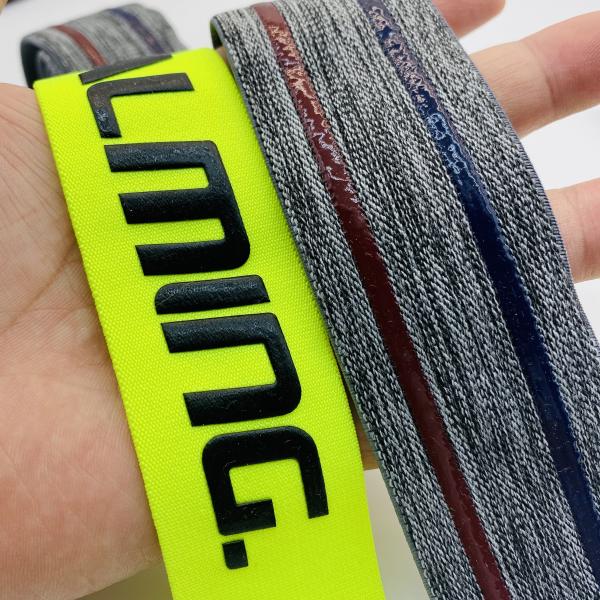 Custom Waterproof Eco-Friendly Nylon Coated Anti Slip Band Silicone Gripper Elastic Webbing Tape for Swimming Cloth