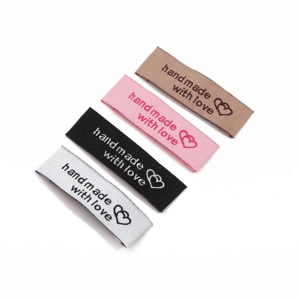 Custom Garment Tags And Labels , Folded Clothing Woven Labels