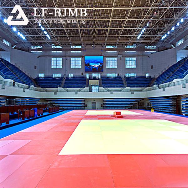 LF space frame prefab gym building badminton sport hall steel structure construction indoor center sport stadium roof