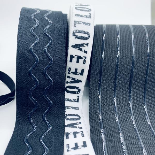 Custom Waterproof Eco-Friendly Nylon Coated Anti Slip Band Silicone Elastic Gripper Webbing Tape for Swimming Cloth