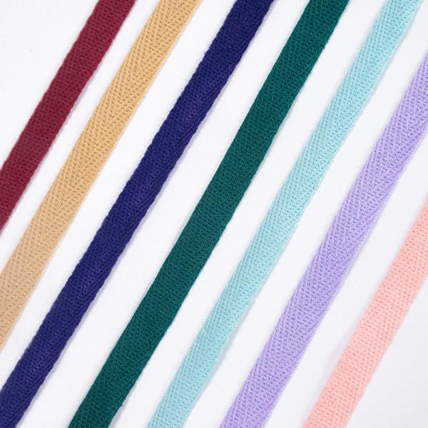 100% organic cotton webbing 10mm stock color cotton herringbone ribbon twill tape for sewing accessory