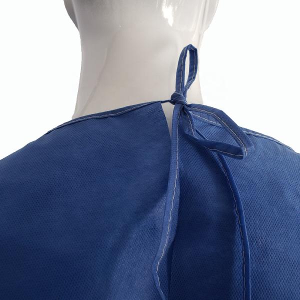 SMS PP Nonwoven Fabric Disposable Patient Gown Eco Friendly Blue Hospital Gown Sterile Reinforced
