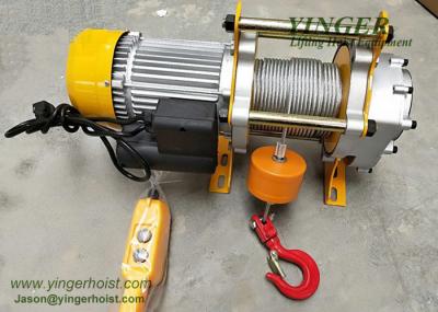 Mini 220v 1500kg 2 Ton Electric Wire Rope Hoist Winch With Wireless Remote electric wire rope hoist 1 ton 2 ton