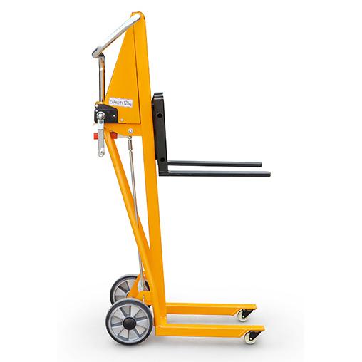 manual plate stacker hand winch forklift platform lift tables forklift