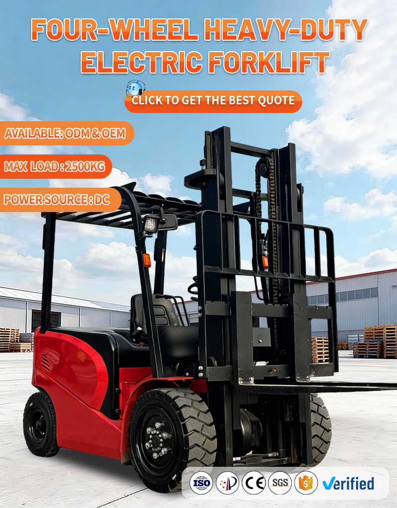 2.0T 2.5T Electric Four Wheel Forklift Machine Warehouse Material Handling Equipment