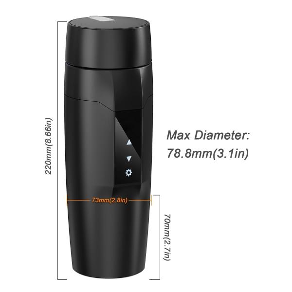 Copo de aquecimento de carro portátil, chaleira elétrica de viagem de 350 ml, caneca de aquecimento de carro de aço inoxidável 304, ajustável a 40 ~ 100 ° C