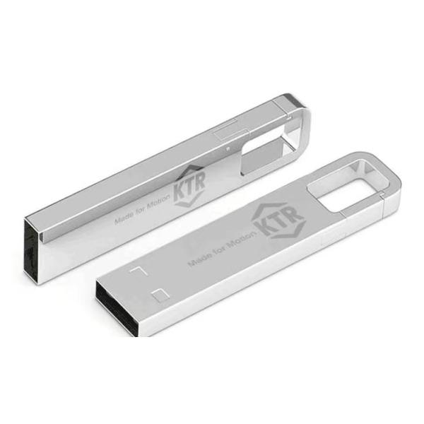 Full Metal 3D Laser Logo 32GB USB Flash Drive Durable Buckle Type