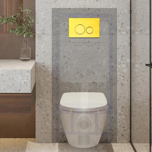Wall-Mounted Back to Wall Cistern with Long-Lasting Ceramic Material