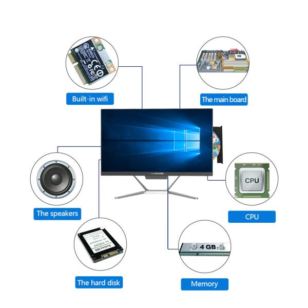 Computador de mesa com Intel Core I3 I5 I7 PC de jogos e 2 GB de memória de vídeo