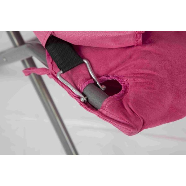 Kids Rose Red Leisure Metal Folding Chairs With Heavy Duty Polyester Fabric