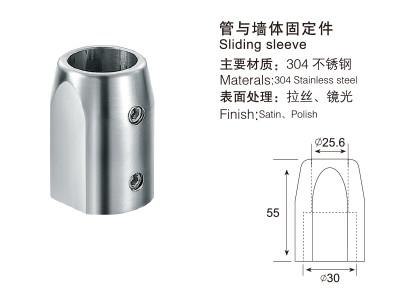 Glass Sliding Door Seriers sliding sleeve GL-007, stainless steel 304, finishing satin, for bathroom door