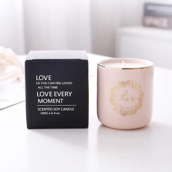 White Vegan Soy Candles Long Lasting Strong Scented Blue Campanula Scent