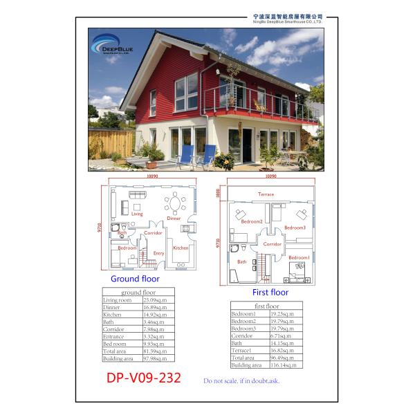 Вилла новой панели стиля 100/50mm ALC Prefab стальная/Prefab здания металла для дома семьи