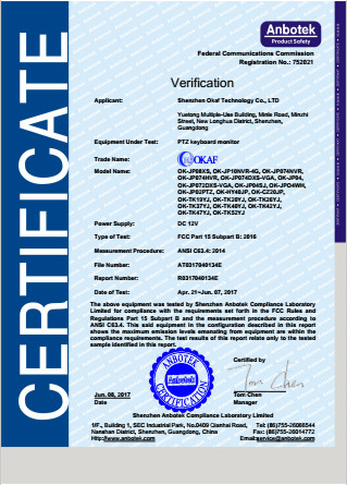 Shenzhen Okaf Technology Co., Ltd. Сертификации