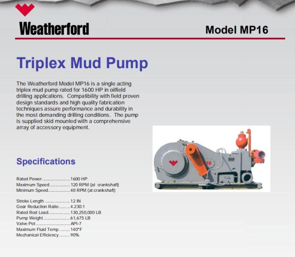 Weatherford MP-5 mud pump Crankshaft, MP-8 MUD PUMP, MP-10 MUD PUMP, MP16 MUD PUMP, E-2200 MUD PUMP, E-1600 MUD PUMP