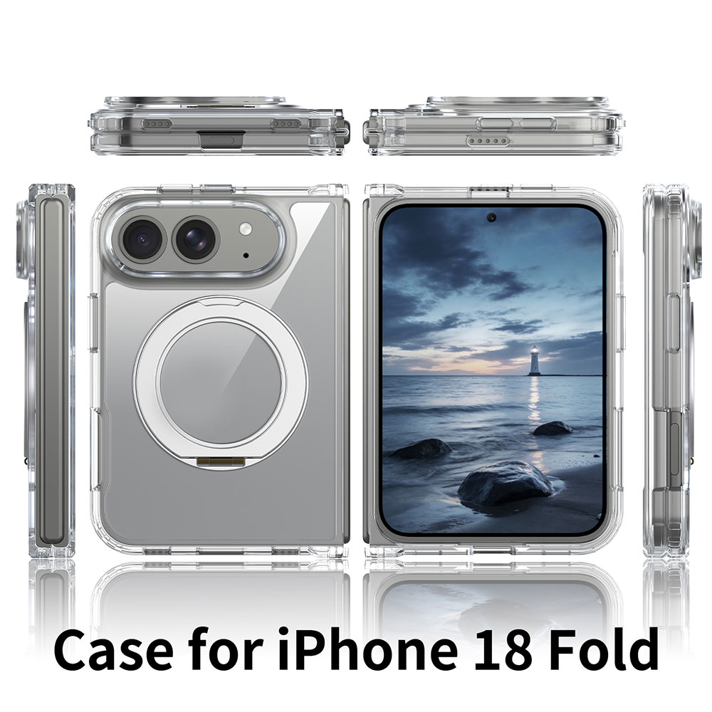 Laudtec Wholesales Slim Durable Design Foldable Case for iPhone 18- Hard PC Back Magnetic 360 ° Rotating Kickstand