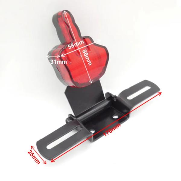 Middle Finger Rear License Brake LED Tail Light for 12V Vehicle Repair/Replacement