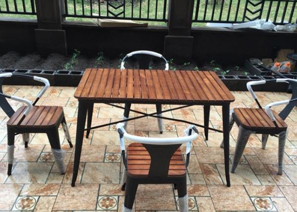Simple Modern Solid Wooden Outdoor Furniture Balcony Table Chair Set For Leisure Cafe Bar