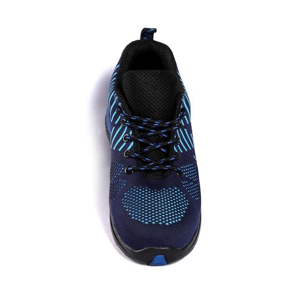 Metal Eyelets Low Cut Slip On Work Boots Fly Knit Fabric Unisex Rubber Sole Work Boots K2